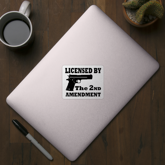 Licensed by the 2nd Amendment by  The best hard hat stickers 